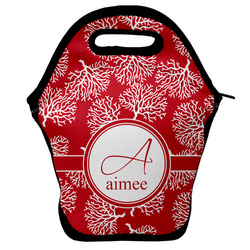 Coral Lunch Bag w/ Name and Initial