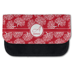 Coral Canvas Pencil Case w/ Name and Initial
