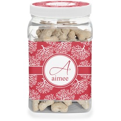 Coral Dog Treat Jar (Personalized)