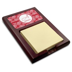 Coral Red Mahogany Sticky Note Holder (Personalized)