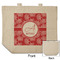 Coral Reusable Cotton Grocery Bag - Front & Back View