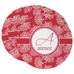 Coral Round Paper Coasters w/ Name and Initial