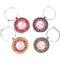 Coral Wine Charms (Set of 4) (Personalized)