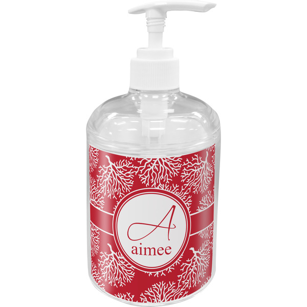 Custom Coral Acrylic Soap & Lotion Bottle (Personalized)