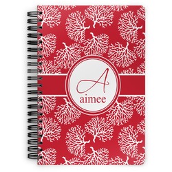 Coral Spiral Notebook - 7x10 w/ Name and Initial