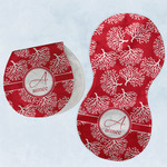 Coral Burp Pads - Velour - Set of 2 w/ Name and Initial