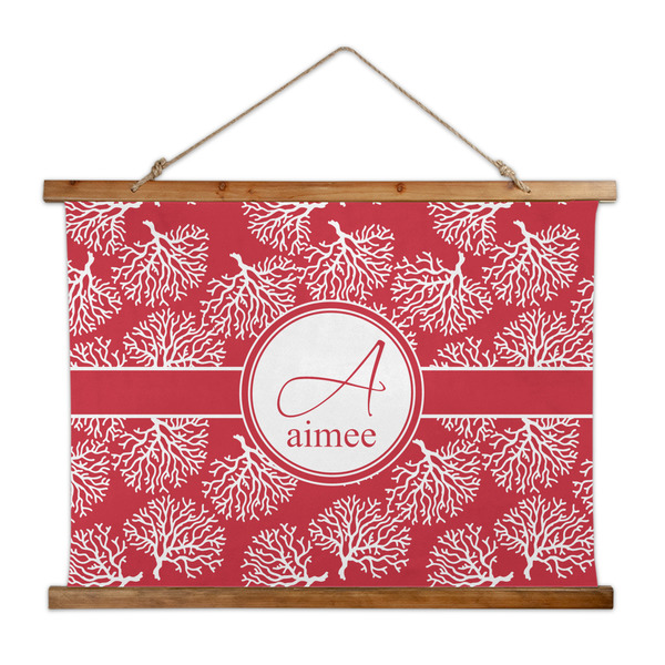 Custom Coral Wall Hanging Tapestry - Wide (Personalized)