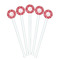 Coral White Plastic 7" Stir Stick - Round - Fan View