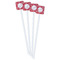 Coral White Plastic Stir Stick - Double Sided - Square - Front