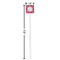 Coral White Plastic Stir Stick - Square - Dimensions