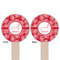 Coral Wooden 6" Food Pick - Round - Double Sided - Front & Back