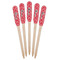 Coral Wooden Food Pick - Paddle - Fan View