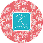 Coral & Teal Multipurpose Round Labels - 1" (Personalized)