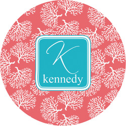 Coral & Teal Multipurpose Round Labels - 1" (Personalized)