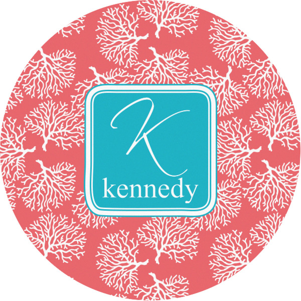 Custom Coral & Teal Multipurpose Round Labels - 1" (Personalized)