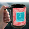 Coral & Teal 15oz. Black Mug - LIFESTYLE