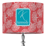 Coral & Teal 16" Drum Lamp Shade - Fabric (Personalized)