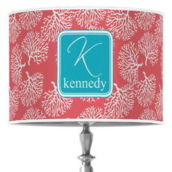 Coral & Teal 16" Drum Lamp Shade - Poly-film (Personalized)