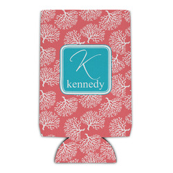 Coral & Teal Can Cooler (16 oz) (Personalized)