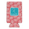 Coral & Teal 16oz Can Sleeve - FRONT (flat)