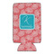 Coral & Teal 16oz Can Sleeve - Set of 4 - FRONT