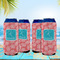 Coral & Teal 16oz Can Sleeve - Set of 4 - LIFESTYLE