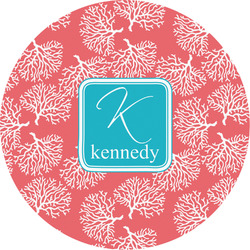 Coral & Teal Multipurpose Round Labels - 2" (Personalized)