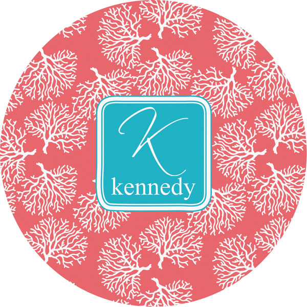 Custom Coral & Teal Multipurpose Round Labels - 2" (Personalized)