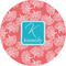 Coral & Teal 2" Multipurpose Round Labels - Single Sticker