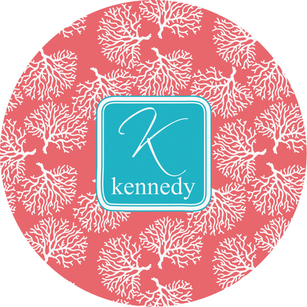 Custom Coral & Teal Multipurpose Round Labels - 3" (Personalized)