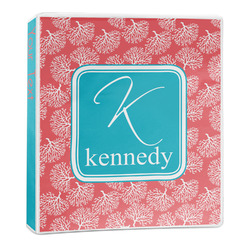 Coral & Teal 3-Ring Binder - 1 inch (Personalized)