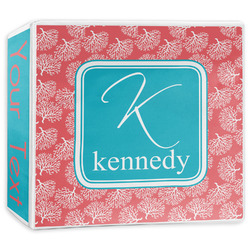 Coral & Teal 3-Ring Binder - 3 inch (Personalized)