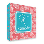 Coral & Teal 3 Ring Binder - Full Wrap - 2" (Personalized)