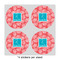 Coral & Teal 4" Multipurpose Round Labels - Sheet