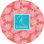 Coral & Teal Multipurpose Round Labels - 5" (Personalized)