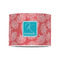 Coral & Teal 8" Drum Lampshade - FRONT (Poly Film)