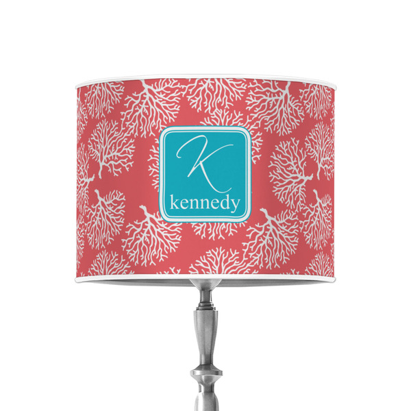 Custom Coral & Teal 8" Drum Lamp Shade - Poly-film (Personalized)