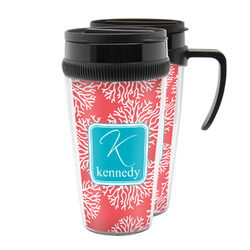 Coral & Teal Acrylic Travel Mug (Personalized)