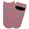 Coral & Teal Adult Ankle Socks - Single Pair - Front and Back