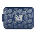 Coral & Teal Aluminum Baking Pan with Navy Lid (Personalized)