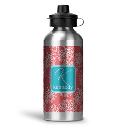 Coral & Teal Water Bottle - Aluminum - 20 oz (Personalized)
