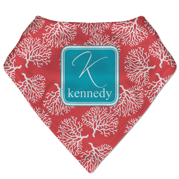 Custom Coral & Teal Bandana Bib (Personalized)