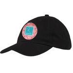 Coral & Teal Baseball Cap - Black (Personalized)