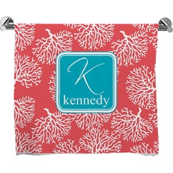 Coral & Teal Bath Towel (Personalized)