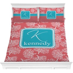Coral & Teal Comforter Set - Full / Queen (Personalized)