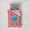 Coral & Teal Bedding Set- Twin XL Lifestyle - Duvet