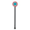 Coral & Teal Black Plastic 5.5" Stir Stick - Round - Single Stick