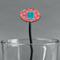 Coral & Teal Black Plastic 7" Stir Stick - Oval - Main