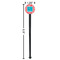 Coral & Teal Black Plastic 7" Stir Stick - Round - Dimensions