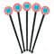 Coral & Teal Black Plastic 7" Stir Stick - Round - Fan View